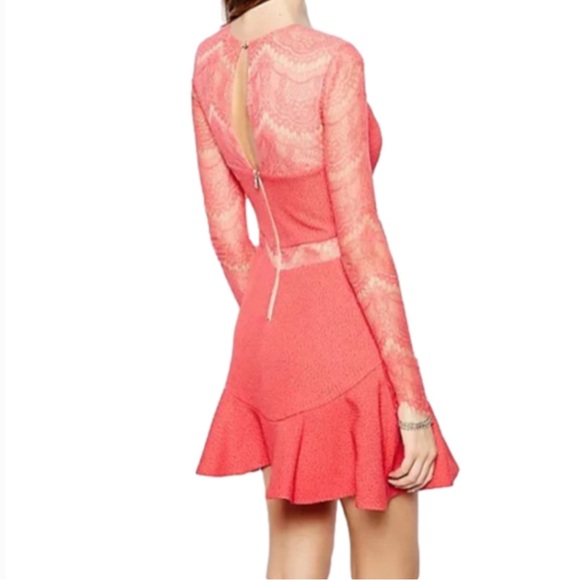 EUC yellow lace bodice fit and flare shorter dress from Three Floor. - Picture 3 of 16